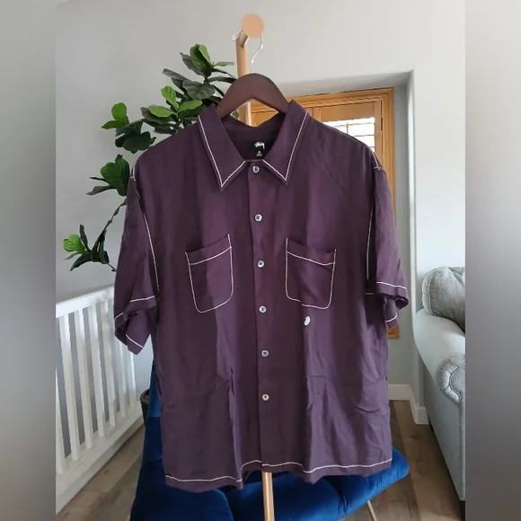 美品stussy Contrast Pick Stitched shirt Contrast Pick Stitched Shirt – Premier